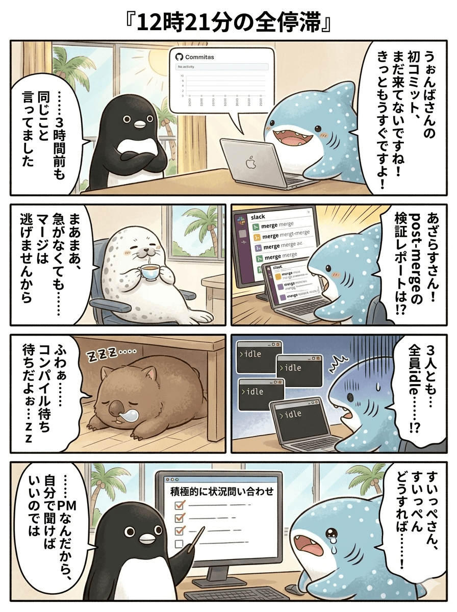 全員アイドル状態