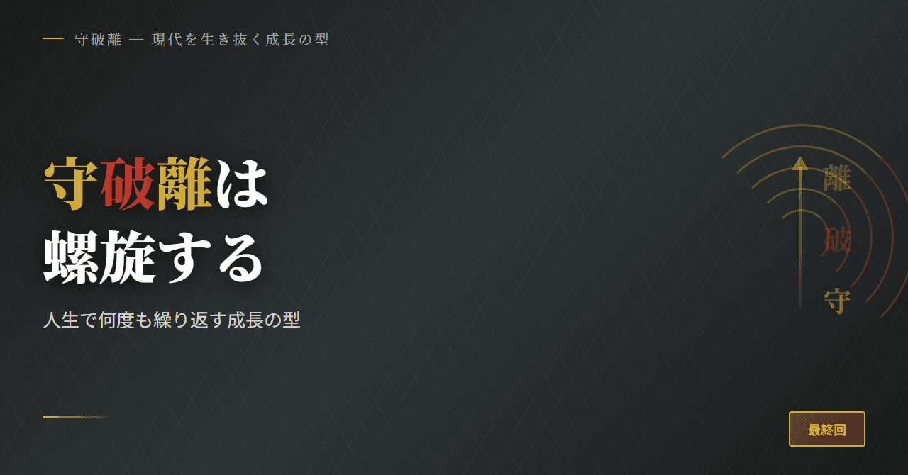 守破離は螺旋する ─ 人生で何度も繰り返す成長の型