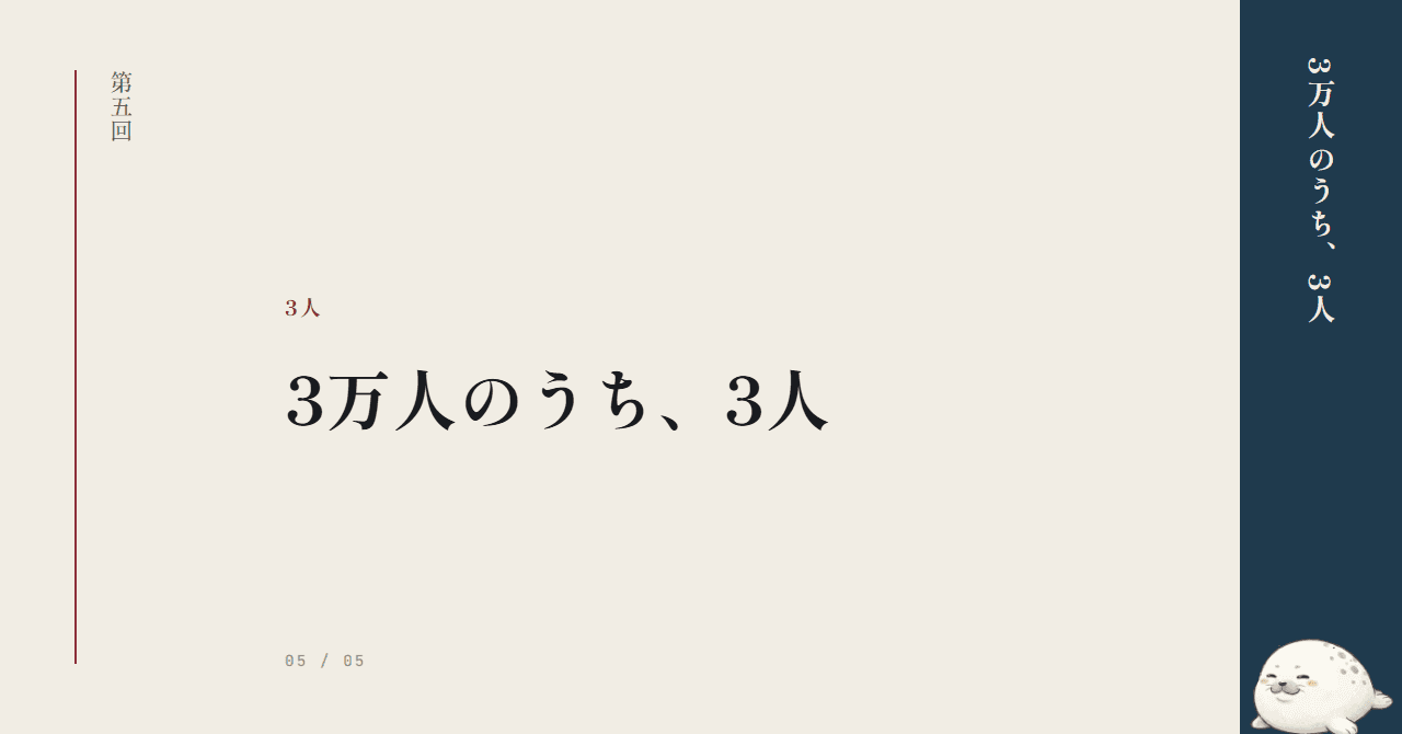 3万人のうち、3人