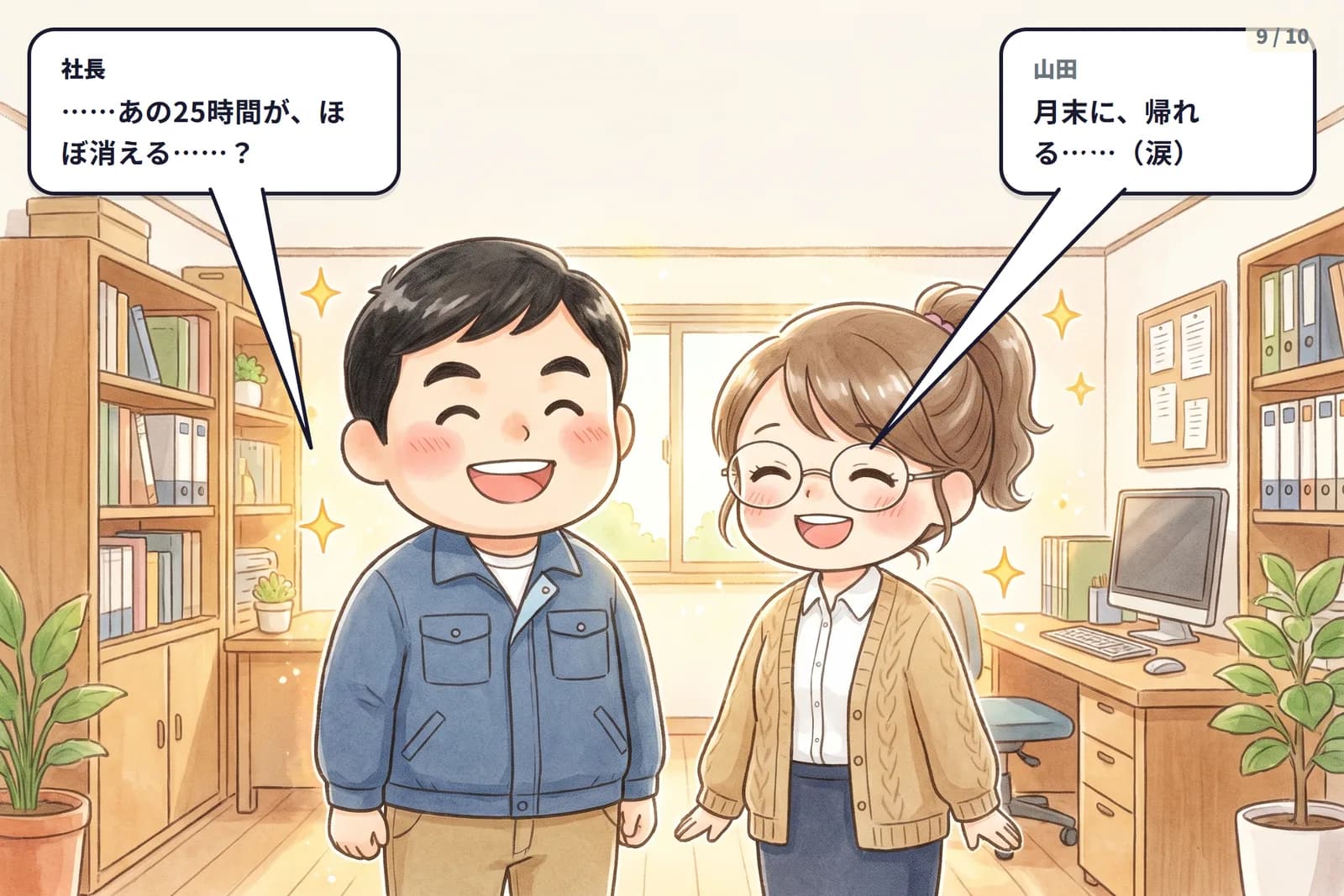 コマ9 入力も突合も、月25時間がほぼ消える。月末に帰れる